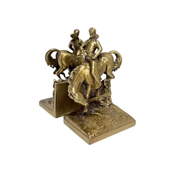 1960's PM Craftsman Cast Bronze Western Bookends - Picture 14 of 17